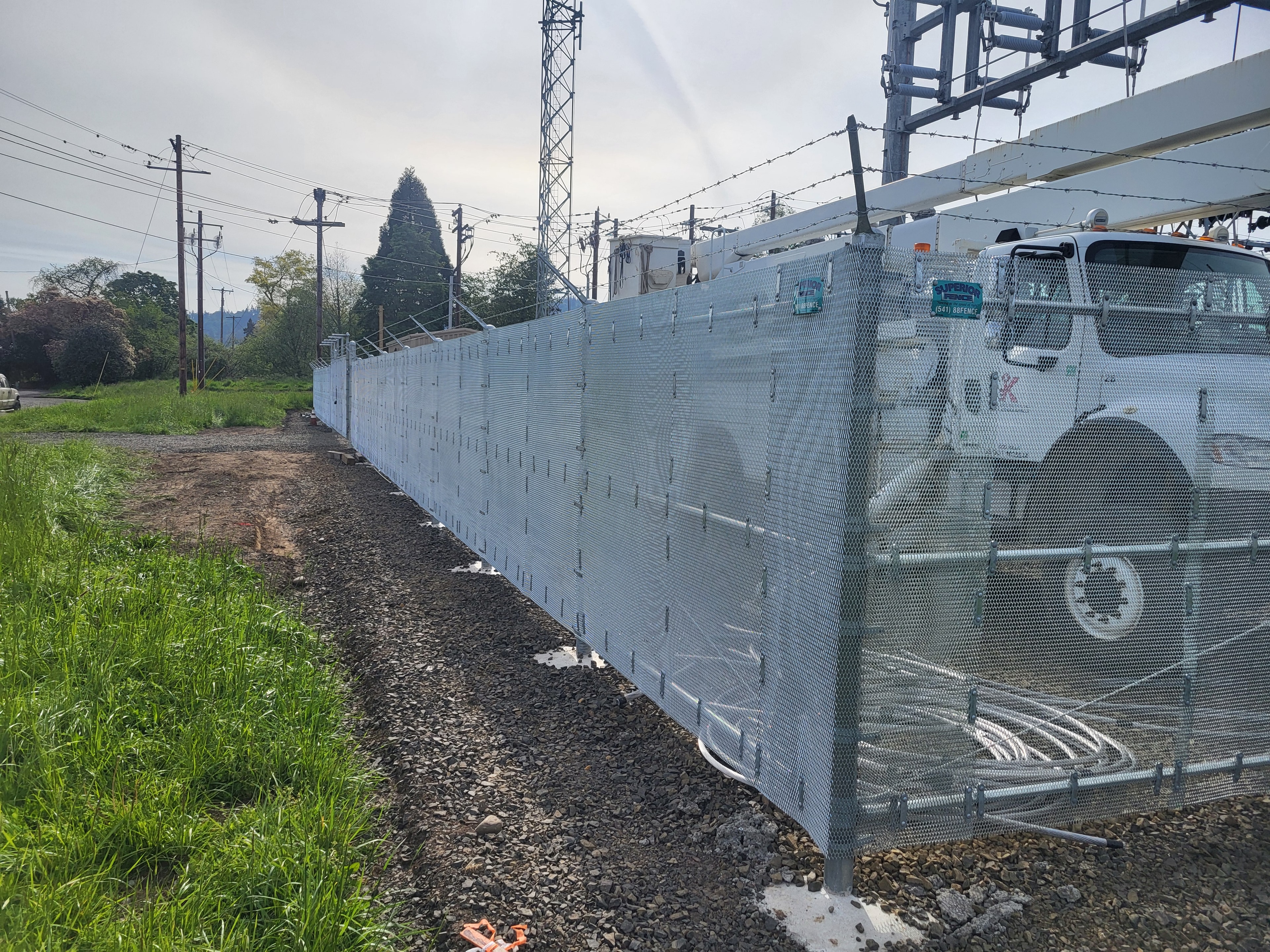 Chain link fence residential backyard